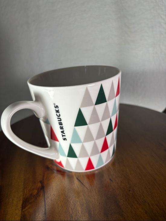 Starbucks Other - Starbucks White Mug with Red and Green Triangle Motif Christmas Coffee